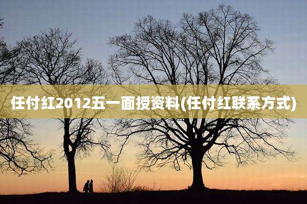 任付红2012五一面授资料(任付红联系方式)