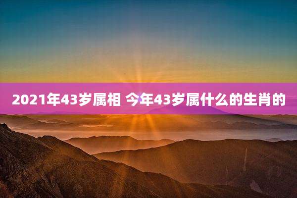 2021年43岁属相 今年43岁属什么的生肖的
