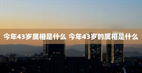 今年43岁属相是什么 今年43岁的属相是什么