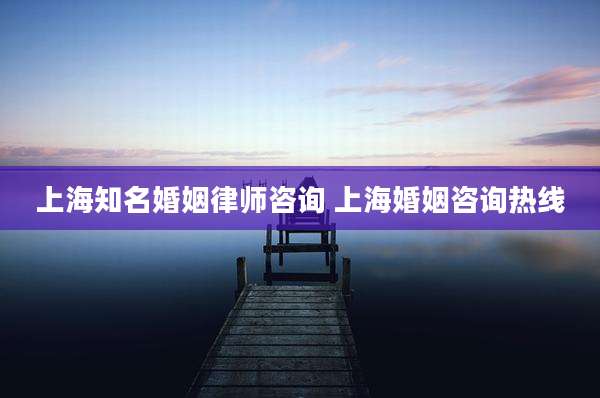 上海知名婚姻律师咨询 上海婚姻咨询热线