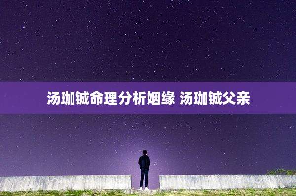 汤珈铖命理分析姻缘 汤珈铖父亲