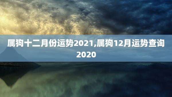 属狗十二月份运势2021,属狗12月运势查询2020