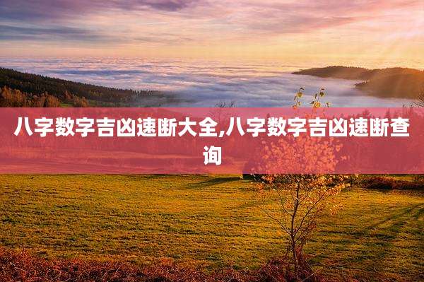 八字数字吉凶速断大全,八字数字吉凶速断查询