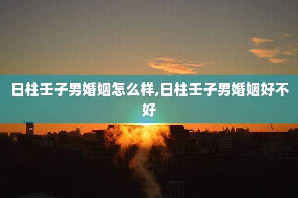 日柱壬子男婚姻怎么样,日柱壬子男婚姻好不好