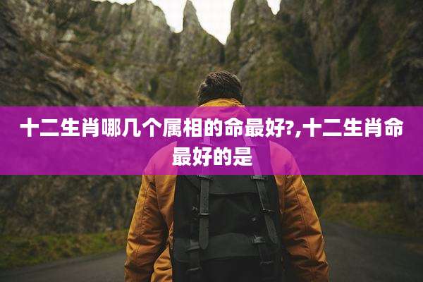 十二生肖哪几个属相的命最好?,十二生肖命最好的是