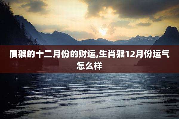 属猴的十二月份的财运,生肖猴12月份运气怎么样