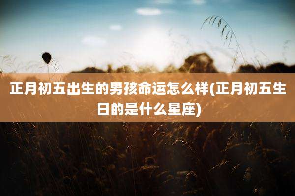 正月初五出生的男孩命运怎么样(正月初五生日的是什么星座)