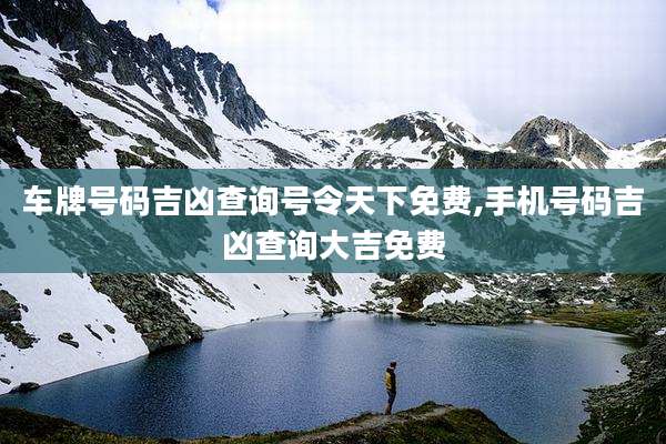 车牌号码吉凶查询号令天下免费,手机号码吉凶查询大吉免费