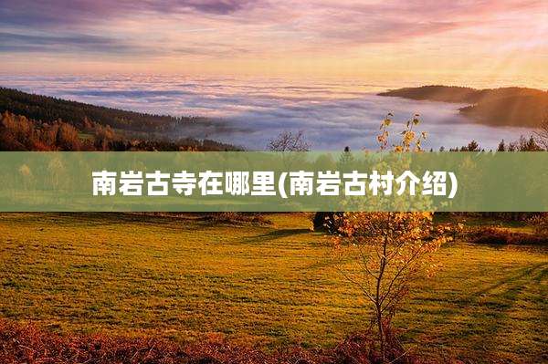 南岩古寺在哪里(南岩古村介绍)