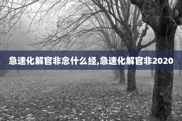 急速化解官非念什么经,急速化解官非2020