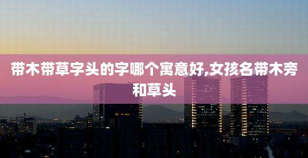 带木带草字头的字哪个寓意好,女孩名带木旁和草头