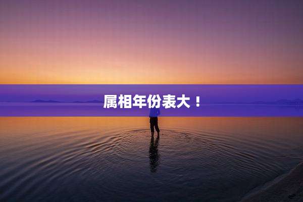 属相年份表大 !