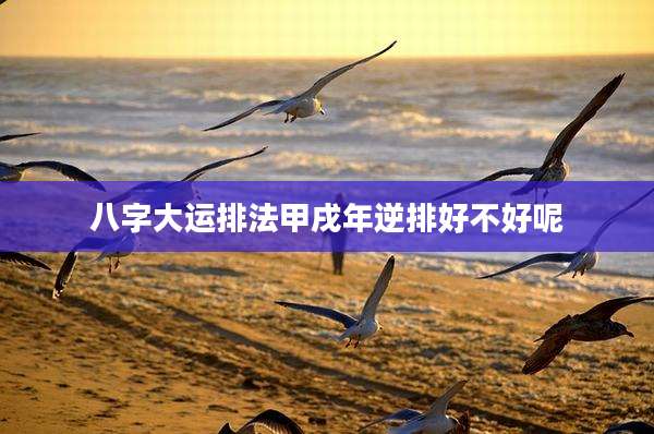 八字大运排法甲戌年逆排好不好呢