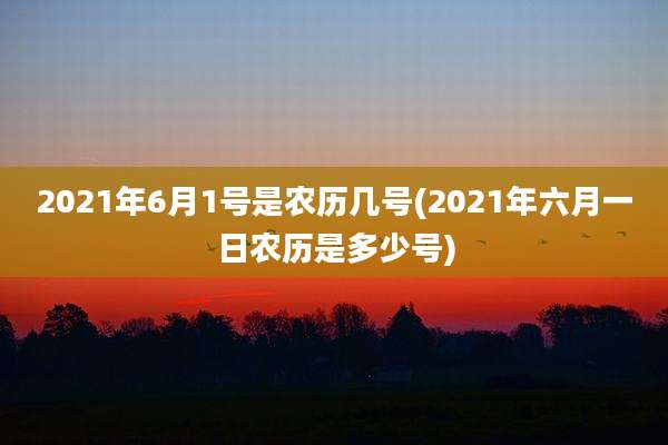 2021年6月1号是农历几号(2021年六月一日农历是多少号)