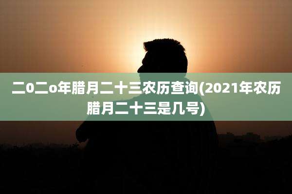 二0二o年腊月二十三农历查询(2021年农历腊月二十三是几号)