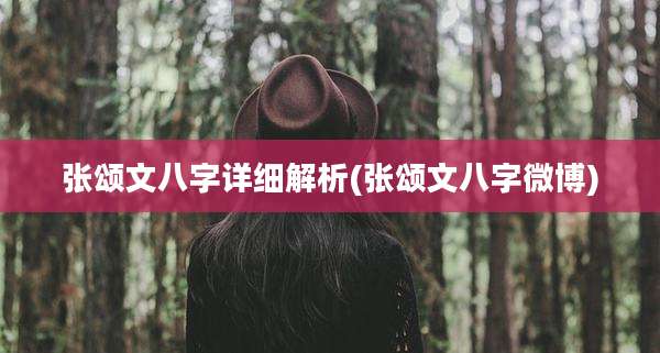 张颂文八字详细解析(张颂文八字微博)