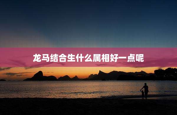 龙马结合生什么属相好一点呢