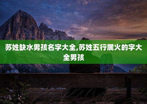 苏姓缺水男孩名字大全,苏姓五行属火的字大全男孩
