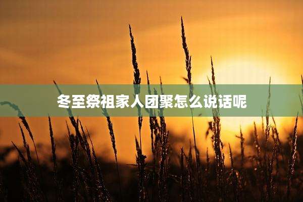 冬至祭祖家人团聚怎么说话呢