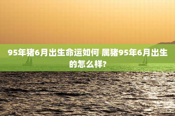 95年猪6月出生命运如何 属猪95年6月出生的怎么样?
