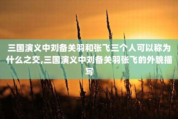 三国演义中刘备关羽和张飞三个人可以称为什么之交,三国演义中刘备关羽张飞的外貌描写
