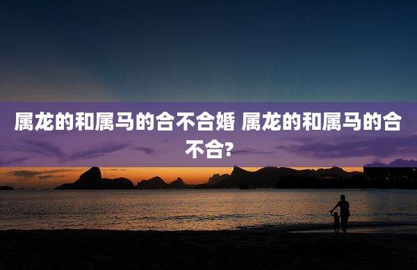 属龙的和属马的合不合婚 属龙的和属马的合不合?
