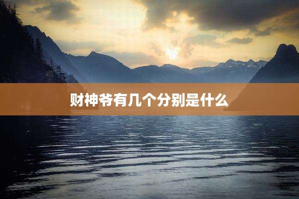 财神爷有几个分别是什么