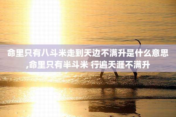 命里只有八斗米走到天边不满升是什么意思,命里只有半斗米 行遍天涯不满升