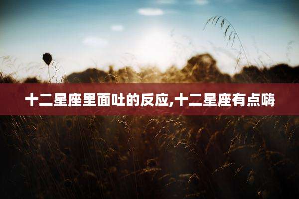十二星座里面吐的反应,十二星座有点嗨