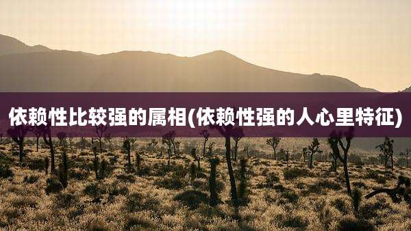 依赖性比较强的属相(依赖性强的人心里特征)