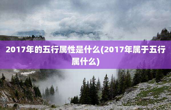 2017年的五行属性是什么(2017年属于五行属什么)