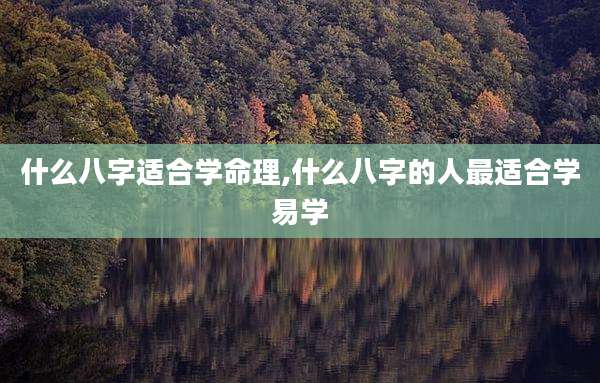 什么八字适合学命理,什么八字的人最适合学易学