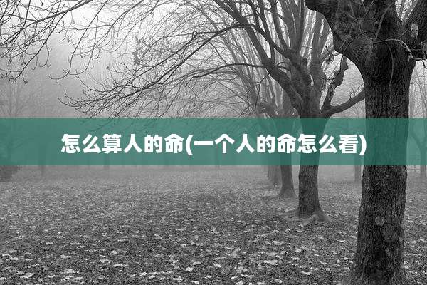怎么算人的命(一个人的命怎么看)