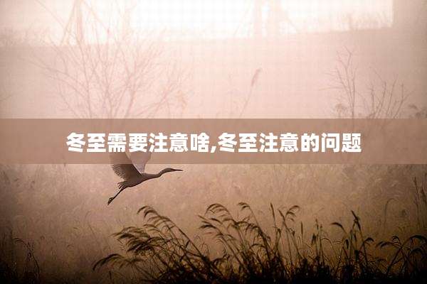 冬至需要注意啥,冬至注意的问题