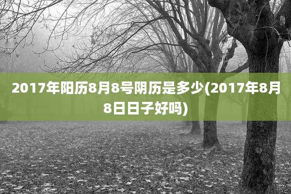 2017年阳历8月8号阴历是多少(2017年8月8日日子好吗)