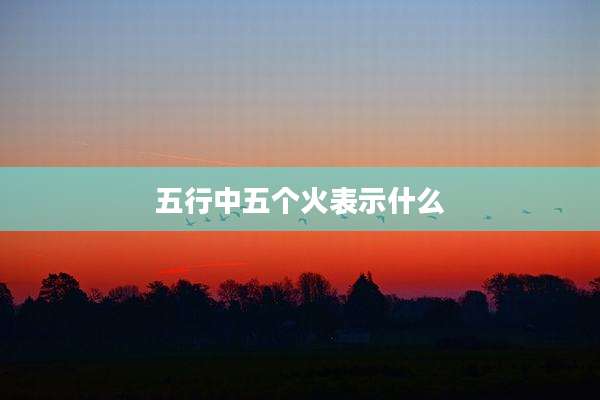 五行中五个火表示什么