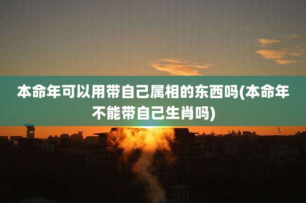 本命年可以用带自己属相的东西吗(本命年不能带自己生肖吗)