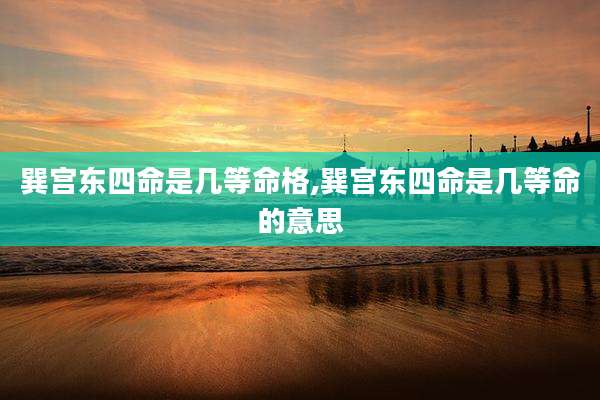 巽宫东四命是几等命格,巽宫东四命是几等命的意思
