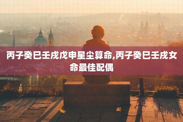 丙子癸巳壬戌戊申星尘算命,丙子癸巳壬戌女命最佳配偶