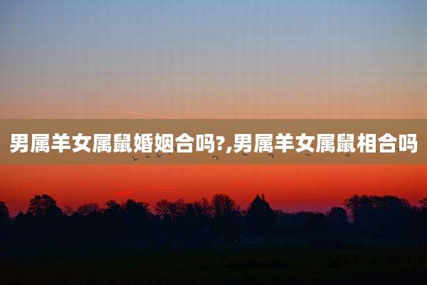 男属羊女属鼠婚姻合吗?,男属羊女属鼠相合吗