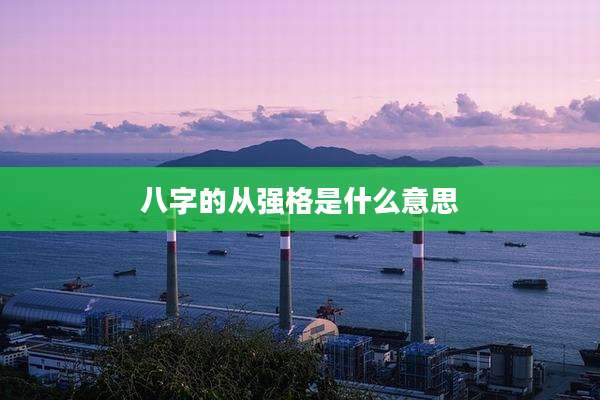 八字的从强格是什么意思