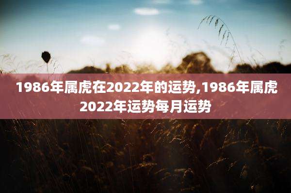 1986年属虎在2022年的运势,1986年属虎2022年运势每月运势