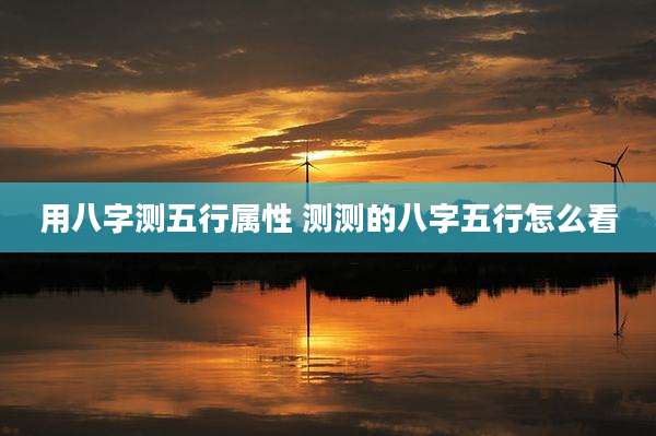 用八字测五行属性 测测的八字五行怎么看