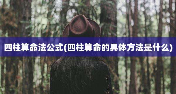 四柱算命法公式(四柱算命的具体方法是什么)