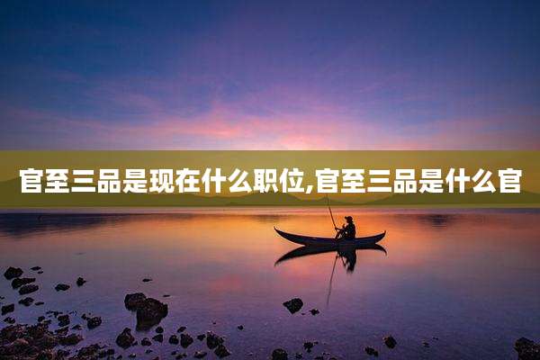 官至三品是现在什么职位,官至三品是什么官