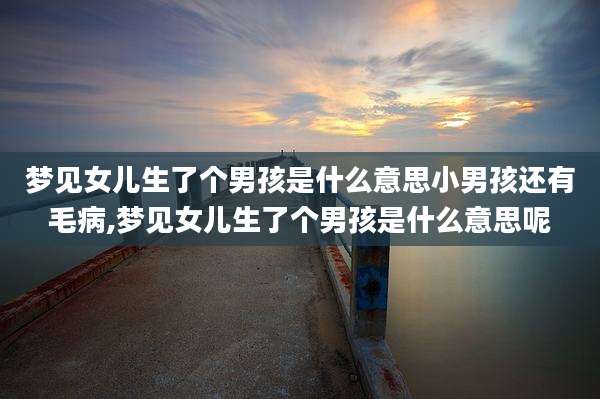 梦见女儿生了个男孩是什么意思小男孩还有毛病,梦见女儿生了个男孩是什么意思呢