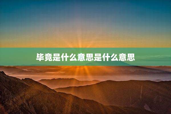 毕竟是什么意思是什么意思