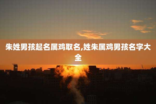 朱姓男孩起名属鸡取名,姓朱属鸡男孩名字大全