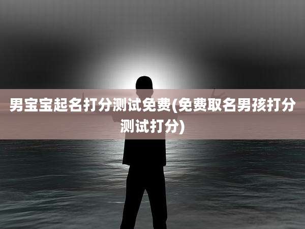 男宝宝起名打分测试免费(免费取名男孩打分测试打分)