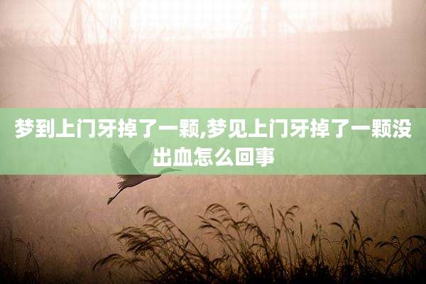 梦到上门牙掉了一颗,梦见上门牙掉了一颗没出血怎么回事